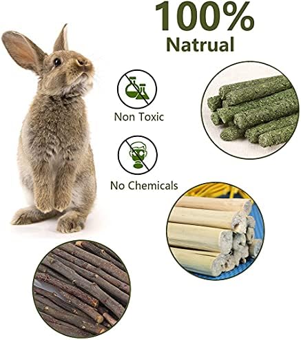 Küçük Hayvanlar Çiğnemek Oyuncaklar Tatlı Bambu + Elma Sopa + Timothy Çim Sopa 3 Türleri Kombine 100 % Doğal Malzeme Molar Sticks