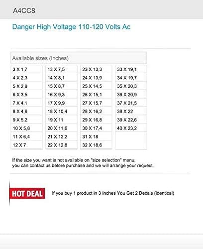 Decal Sticker Tehlike Yüksek Gerilim 110-120 Volt Ac 3 X 1,7