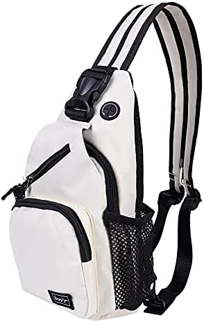 Küçük tek kollu çanta Göğüs omuz sırt çantası Crossbody Çanta Multifunctoinal Sırt Çantası Beyaz Erkekler Kadınlar için