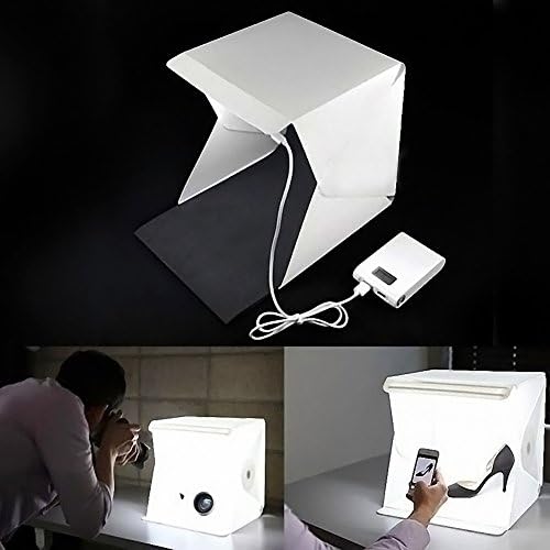Mini Katlanabilir Fotoğraf Stüdyosu Taşınabilir Fotoğraf çekim ışığı çadır Beyaz Katlanır Aydınlatma Softbox 20 LED ışıkları