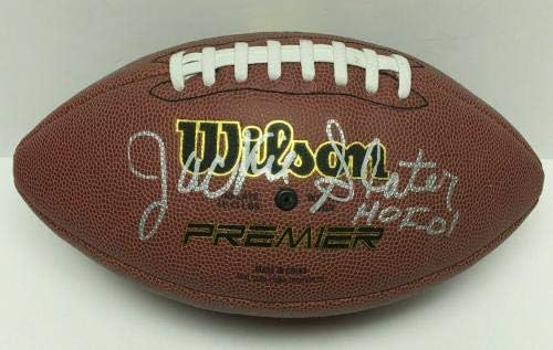 Jackie Slater İmzalı Wilson Premier FutbolHOF 01 * LA Rams PSA AA40013-İmzalı Futbol Topları