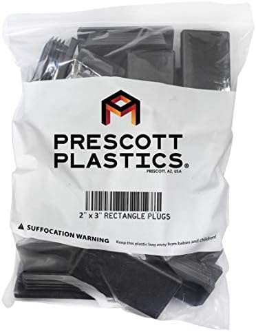 Prescott Plastics 2 x 3 inç Dikdörtgen Siyah Plastik Fiş Uç Kapağı (10)