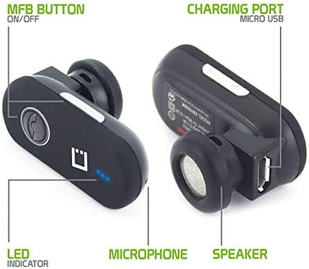 Kulaklık Kyocera DuraXTP kulak kablosuz Bluetooth kulaklık için Hızlı şarj cihazı ile çalışır (V4. 2 Siyah)