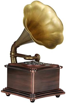 SMQHH Müzik Kutusu Mini Vintage Retro Klasik Tarzı Fonograf Gramofon Şekli Stereo Hoparlör Ses Sistemi Müzik Kutusu 3.5 mm Ses