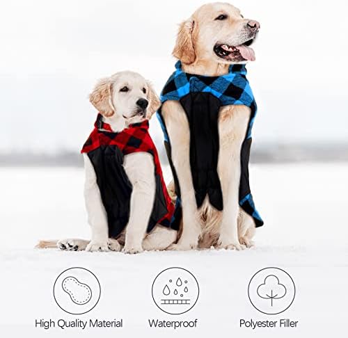 Pedgot 2 Adet Geri Dönüşümlü İngiliz Tarzı Ekose Köpek Yelek Kış Ceket Sıcak Köpek Giyim Polar Astar Köpek Giyim Rüzgar Geçirmez