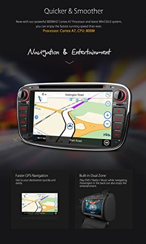 XTRONS 7 HD Dokunmatik Ekran Araba Stereo DVD Oynatıcı ile GPS Navigator Bluetooth RDS Radyo Ekran Yansıtma Işlevi için Ford
