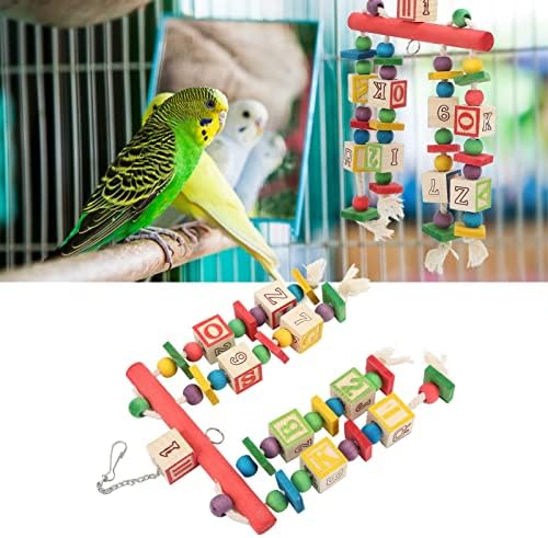 BestYıJo Papağan Oyuncaklar Çiğnemek Oyuncaklar, Renkli Kuş Oyuncaklar, Orta ve Büyük Papağanlar, çiğneme Oyuncak Alfabe Blokları,