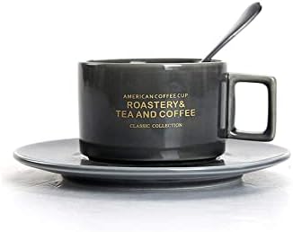 CXJAY Seramik 110 ml Kahve Fincan ve çay tabağı Seti, 3.71 oz Japon Tarzı Pürüzsüz Espresso bardakları ısıtıcı saplı kupalar