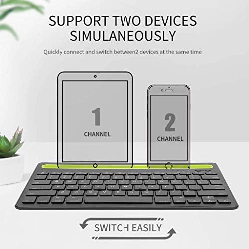 Telefon Tutuculu Şarj Edilebilir Bluetooth Mini Klavye Tablet/Dizüstü Bilgisayar/Telefon için Kablosuz Çoklu Cihaz Çift Kanallı