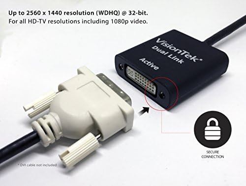 VisionTek Mini DisplayPort-Çift Bağlantılı DVI-D Aktif Adaptör (M/F) - 900640