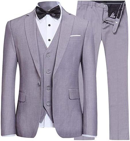 YFFUSHI erkek Slim Fit 3 Parça Takım Elbise Bir Düğme Iş Düğün Balo Suits Blazer Smokin Yelek ve Pantolon