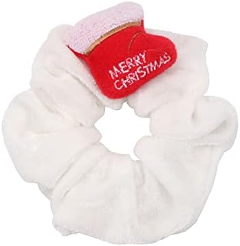 KJGKV Noel Saç Scrunchies Tatil Noel Elastik Bobbles Bantları Yumuşak At Kuyruğu Kravat Halatlar Kız Kadın Aksesuarları Toka