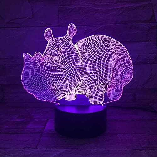 WZMDHB gece lambası karikatür Hayvan Resimleri 3D Led Illusion Lamba 16 Renk Uzaktan Kumanda ile USB şarj edilebilir başucu masa