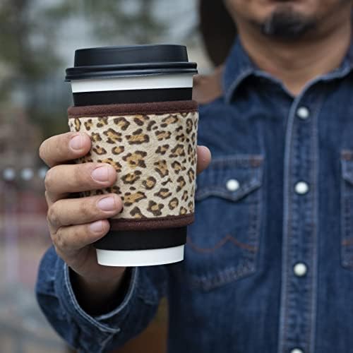 BAGnoREGio 2 Paket Yeniden Kullanılabilir Süper Yumuşak Peluş Kadife Kahve Fincanı Kılıfları, Buzlu İçecek için Neopren İzolatör