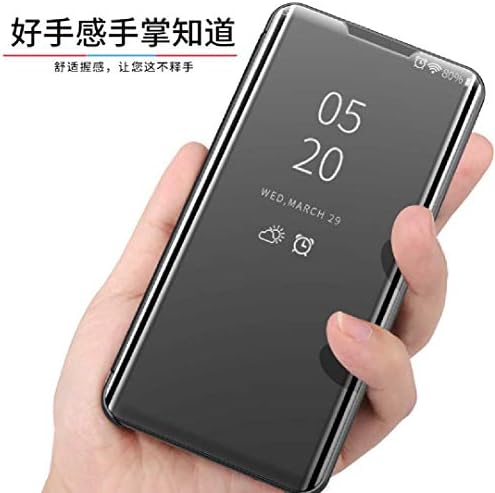 Huawei Onur V30 / View30 Pro Flip Case, Üst Makyaj Kaplama Ayna Pencere Parlak Görünüm Flip Video Standı Sert Kapak, HUZİGE Ince
