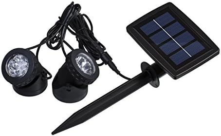 Güneş Enerjisi 12 LED Peyzaj Spot projeksiyon ışık Bahçe Havuz Gölet Açık Dekorasyon ve aydınlatma için 2 Dalgıç Lambalar ile