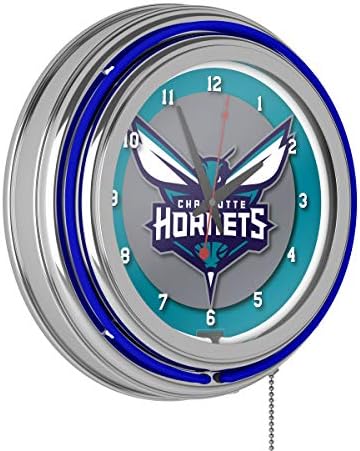 Marka Küresel Charlotte Hornets NBA Krom Çift Yüzük Neon Saat