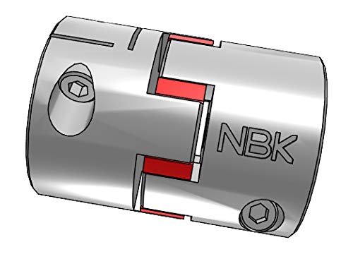 NBK MJC-95CS-RD-1-50 Çeneli Esnek Kaplin, Sıkma Tipi, Delik Çapları 1 mm ve 50 mm
