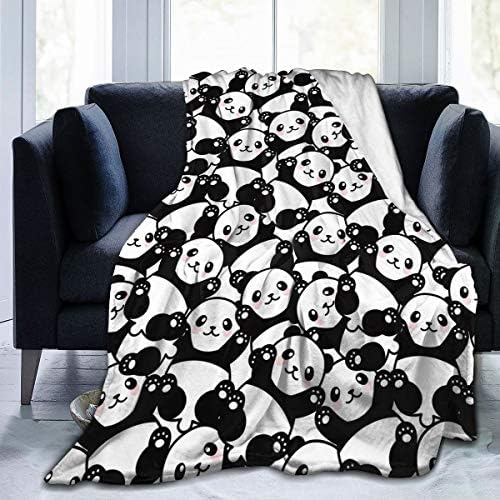 MSGUİDE Sevimli Panda Flanel Atmak Battaniye Çocuklar için Yetişkin, Anti-Boncuklanma rahat yatak battaniyesi Hafif Sıcak Mikrofiber