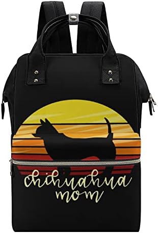 Vintage Renkler Chihuahua Anne Köpek Baskılı Bebek Bezi Çantası Bebek Bagpack Nappy Çantalar Su Geçirmez Seyahat omuzdan askili