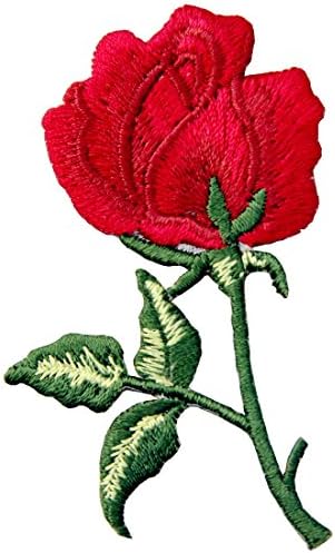 Çiçekler Boho Kırmızı Gül Yama Işlemeli Retro Çiçek Aplike Demir On Aşk Amblem Dikmek, 2 Adet Set
