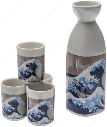 Japon Büyük Dalga Sake Seti