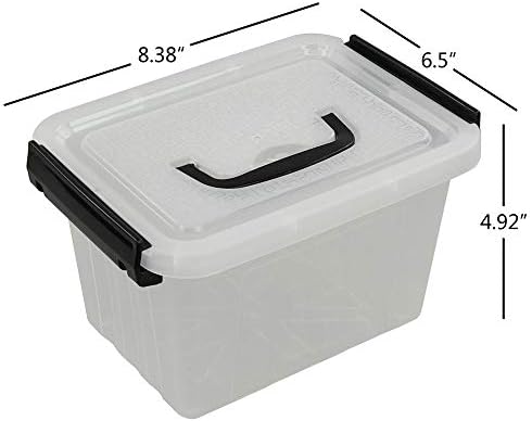 Saplı Idomy 6'lı Küçük Şeffaf Mandallama Kutuları, 2.5 Quart Plastik Saklama Kutusu
