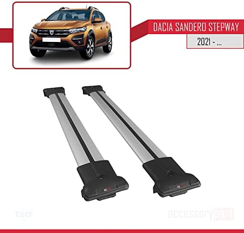accessorypart travers için Dacia Sandero Stepway 2021 Çatı Rafları Araba Üst Bagaj Taşıyıcı Rayları Gri