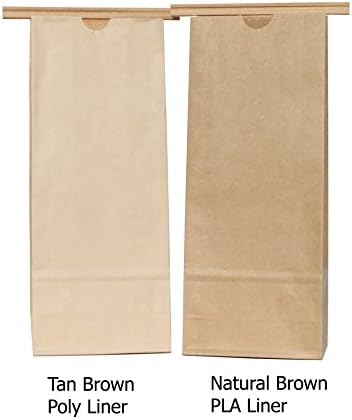 AwePackage 1 lbs (16 oz) Kraft Kağıt Grese Dayanıklı Teneke Kravat Çantası (50)