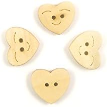 870 PCS Dikiş Kavramlar Malzemeleri Bağlantı Elemanları Düğmeleri Dikmek 06134 Gülümseyen Kalp Doğal Renk Ahşap Karikatür Sanat