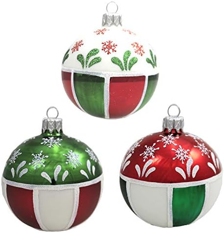 SANTA LAND Renkleri Noel S / 3, 4.0, Cam, Süsleme Kar Tanesi Topu, Dekoratif askı süsleri, 20M1120