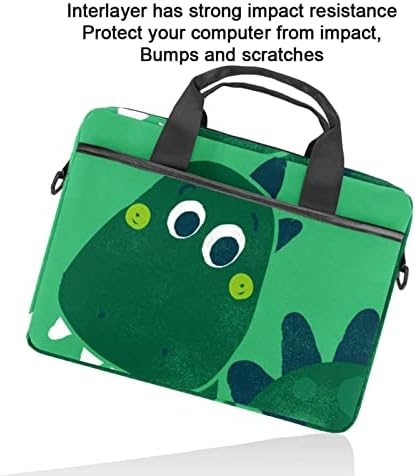 Dinozor Hello Yeşil Laptop çantası 14.5 İnç Evrak Çantası Laptop omuz askılı çanta Laptop taşıma çantası Bilgisayar ve Tablet