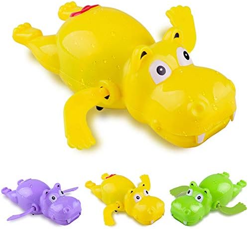 LFOEwpp7 Bebek Banyo Oyuncakları, 1 Adet Karikatür Yüzme Hippo Hayvan Clockwork Wind up Eğlenceli Banyo Su Çocuk Oyuncak, kız