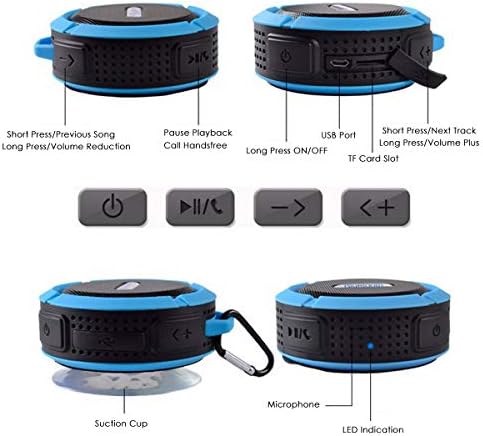 FAMKİT taşınabilir bluetooth'lu hoparlör, 6 H Çalma Süresi ile Su geçirmez Bluetooth Hoparlör, Loud HD Ses, duş Hoparlör Mini