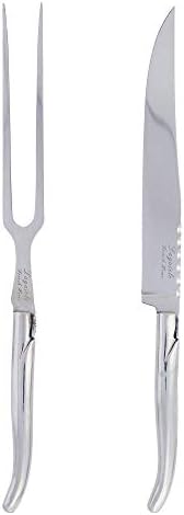 Fransız Ev, LLC Fransız Ev Laguiole Paslanmaz Çelik Set Oyma Bıçağı ve Çatal, 12 L x 1 W, Bıçak 7.25 12 L x 1 W, Tinges 7.5 L,