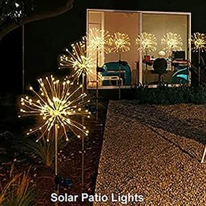 2 Paketi güneş havai fişek ışıkları açık 120LED bahçe dekoratif Starburst lamba Powered bakır tel peri dize bahis peyzaj su geçirmez