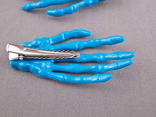 Satoru GJ Teal Aqua set paketi 2 iskelet el kemikleri saç klipler timsah pençe kelepçe
