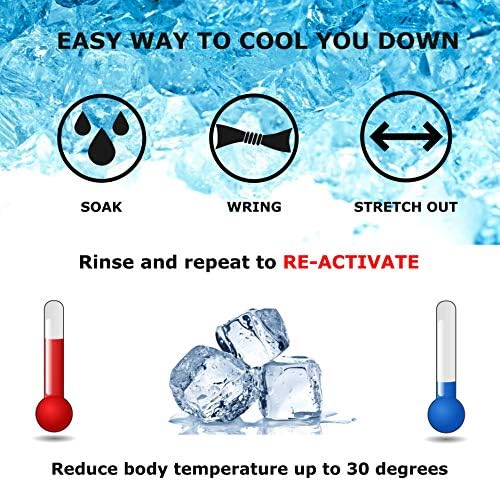 Soğutma Havlusu (40x12 & 50x20 & 60x30) Buz Sporları Havlusu, Tüm Aktiviteler için Mikrofiber Havluyla Serin Kalın, Anında Rahatlama
