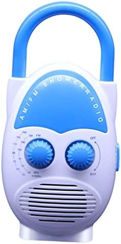 KESOTO Kompakt Mini AM / FM Banyo Radyosu Üst Saplı Plaj Havuzu için Akülü IPX4 Suya Dayanıklı, Dahili Hoparlör 3V 0.5 W Kablosuz-Mavi