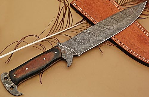 Şam Avcılık Düzeltme Bıçak Bıçak / Özel El Yapımı Açık Kamp Survival Mutfak Bıçakları, Bowie Şef Bıçağı EDC 18” Makala Ahşap