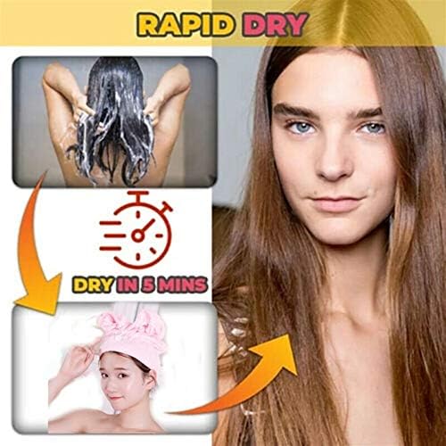 WFAR Mikrofiber Büyük Havlu Sihirli Yumuşak Saç Kuru Şapka Kap Çabuk Kuruyan Havlu duş bonesi Kadınlar için j1217 (Renk: Sarı)