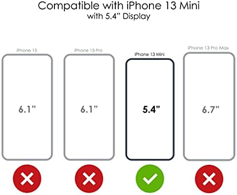 Distinctİnk Clear Shockproof Hybrid Case for iPhone 13 Mini (5.4 Ekran) - TPU Tampon, Akrilik Sırt, Temperli Cam Ekran Koruyucu-Kırmızı