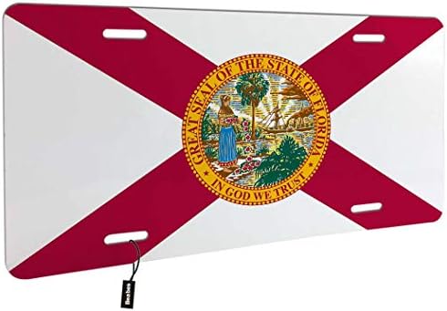 Beabes Florida Eyalet Bayrağı Ön Plaka Kapak Sunshine Devlet Amblem Dekoratif Plakalar için Araba Alüminyum Yenilik Oto Araba