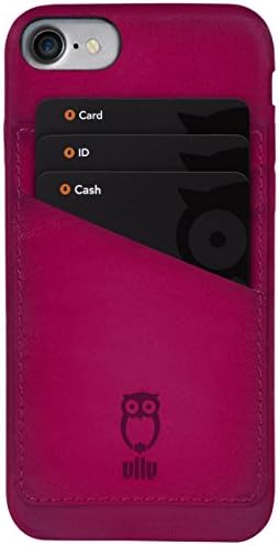 ullu cüzdan kılıf iPhone 7/8 Plus El Renkli Deri-Hint Pembesi