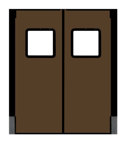 Kovalamaca Kapıları-6096RD25CBR - Polietilen Sallanan Kapı, Çikolata Kahverengi; Kapı Sayısı: 2, 5 ft.G x 8 ft.H