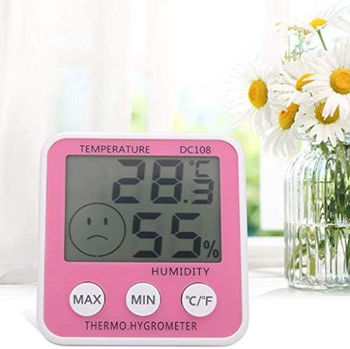 XJJZS Kapalı Termometre Higrometre, sıcaklık Nem Ölçer ile Dijital Masa Saati, arkadan Aydınlatmalı Doğru