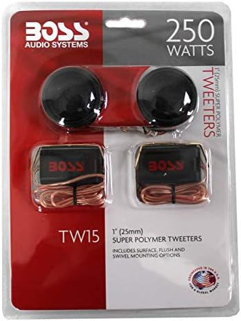 BOSS TW15B 250 W 1 Mikro Dome Araç Ses Tweeter'lar Siyah + Geçitler ( 8 Paket)