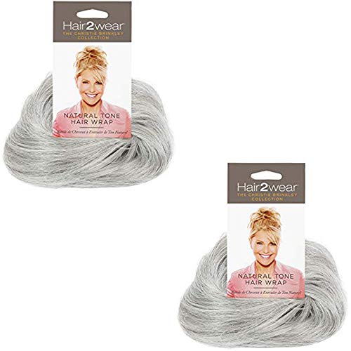 Christie Brinkey Saç Wrap (2 çifti) - Renk HT56 / 60 Açık Gri-Doğal Tone6 Omuz Uzunluğu Resmi ısı Dostu Sentetik Dokulu Postiş