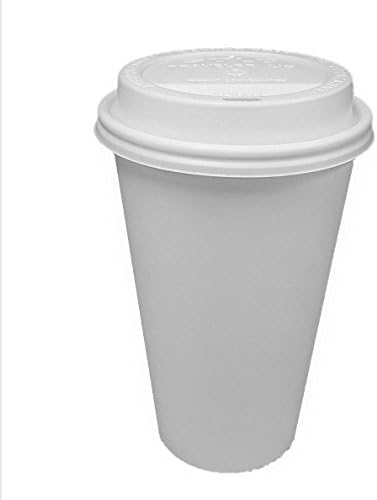 100 Takım 20 oz Kağıt Kahve Fincanı Solo Tek Kullanımlık Beyaz Sıcak Fincan Cappuccino kapaklı