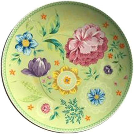 SHİNİNG 240 ml Renkli Çiçek Kemik Çini ikindi çayı Fincan Tabağı Porselen sofra Seti tatlı tabağı kahve fincanı Tabağı (Yeşil